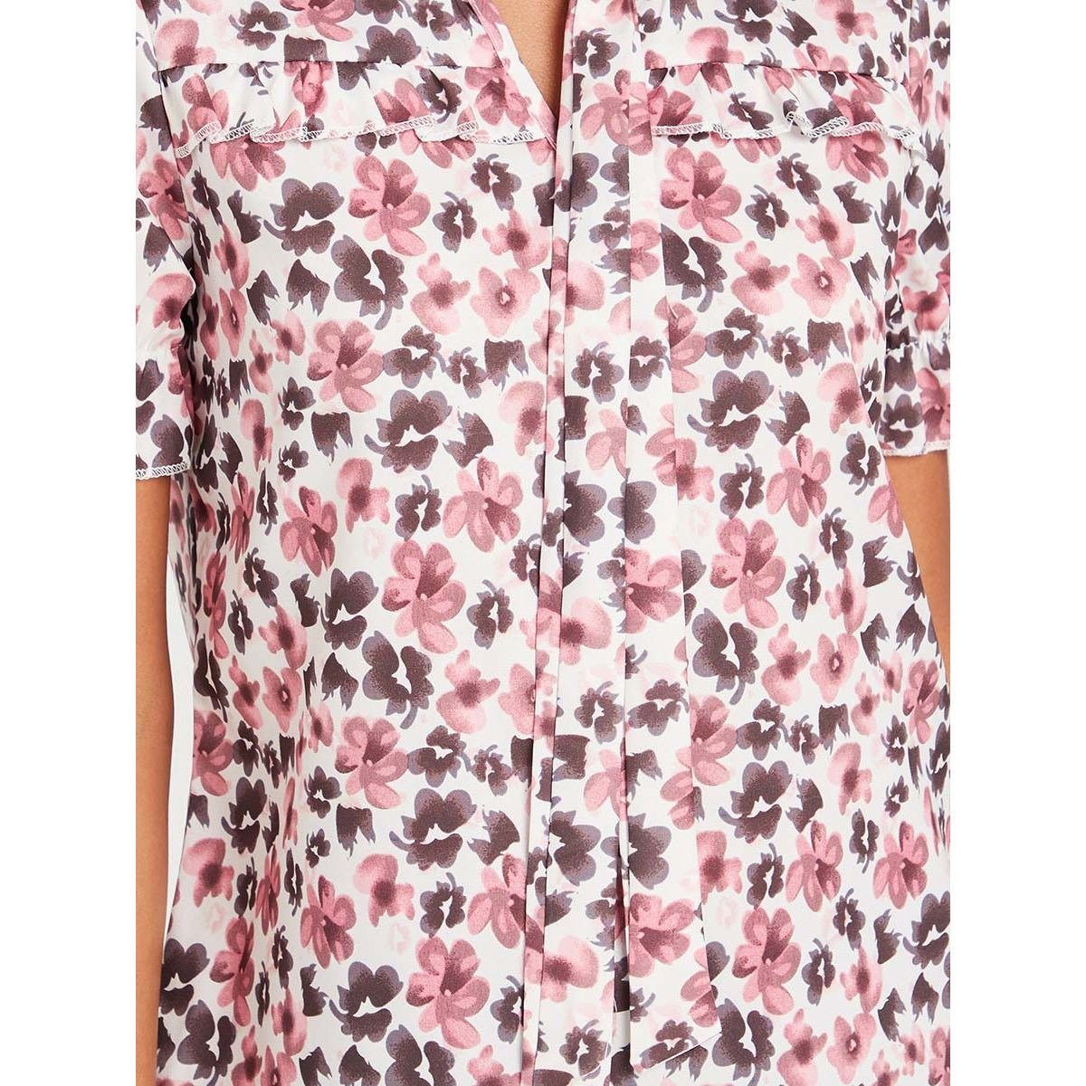 Styli Short Sleeves Tie Up Neck Floral Print Shirt-women-clothing-shirtsandblouses-blouses-image-3