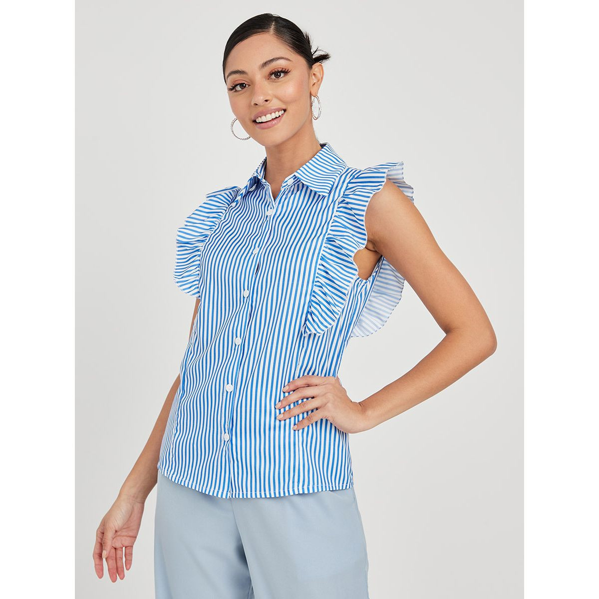 قميص مزين بكشكش من ستايلي-women-clothing-shirtsandblouses-blouses-image-3