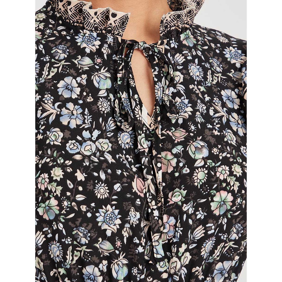 Styli Floral Print Short Ruffle Sleeves A-Line Midi Dress-women-clothing-dresses-image-3
