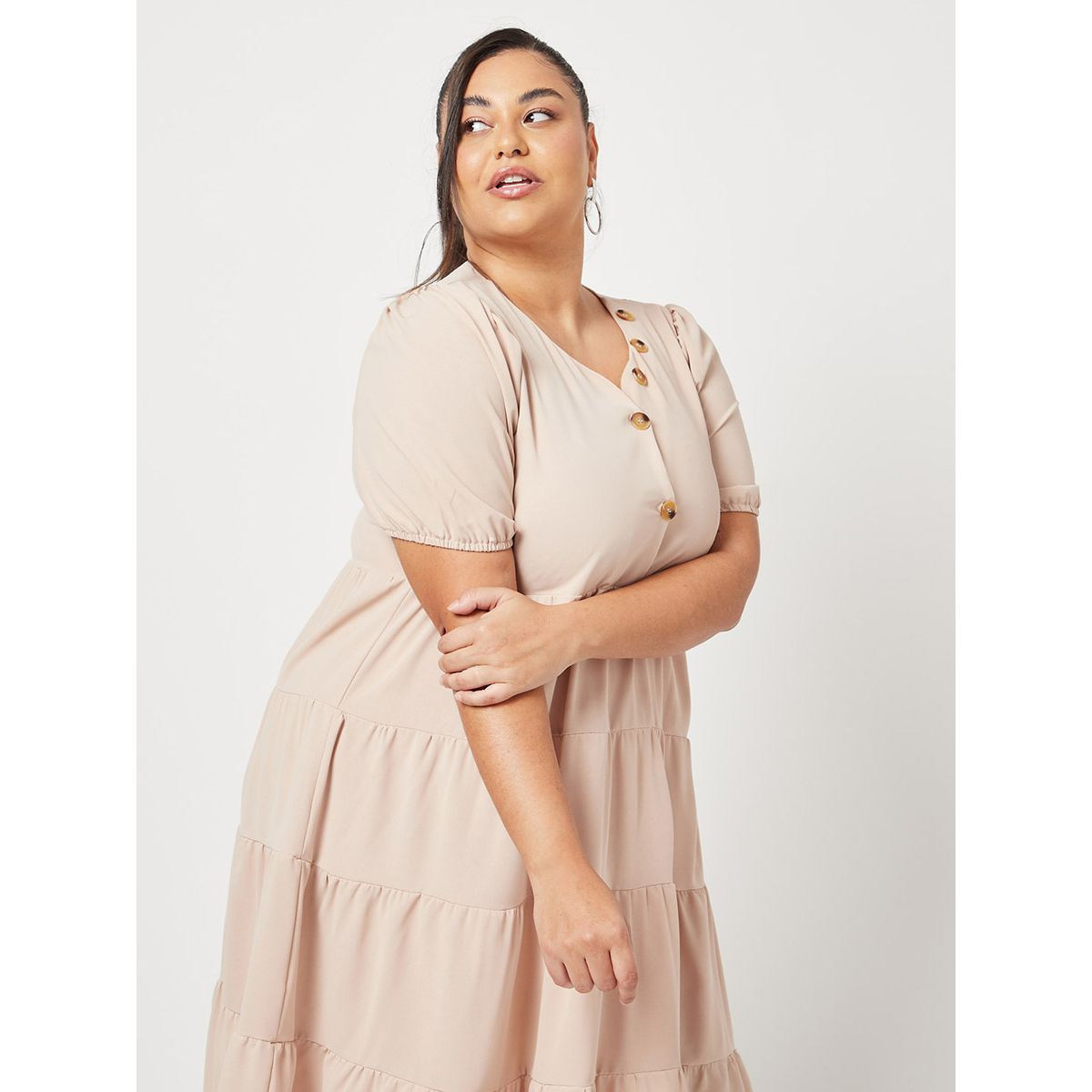 فستان ميدي باكمام قصيرة من ستايلي-women-clothing-dresses-image-2