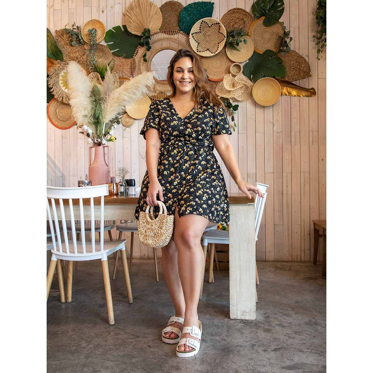 فستان قصير باكمام قصيرة من ستايلي-women-clothing-dresses-image-1