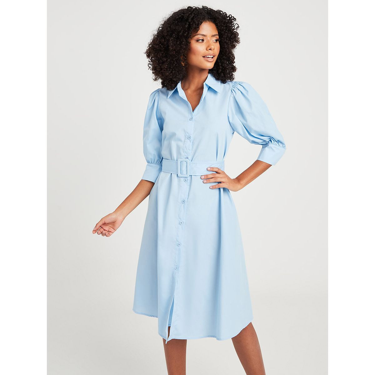 فستان ميدي بحزام خصر من ستايلي-women-clothing-dresses-image-1