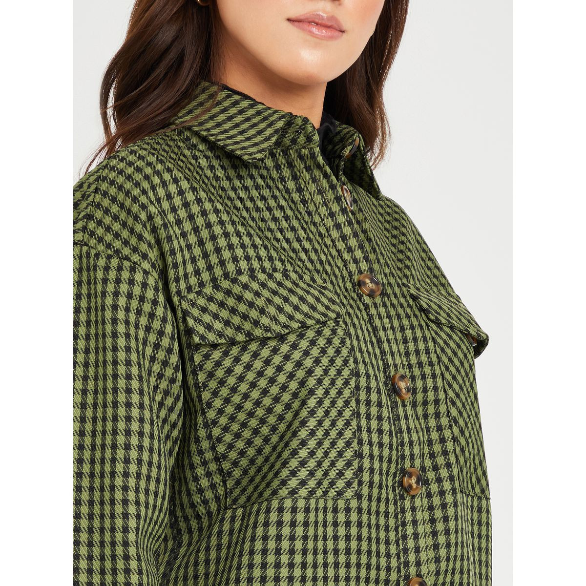 جاكيت طويل مطبع بمربعات من ستايلي-women-winterwear-coatsandjackets-jackets-image-2