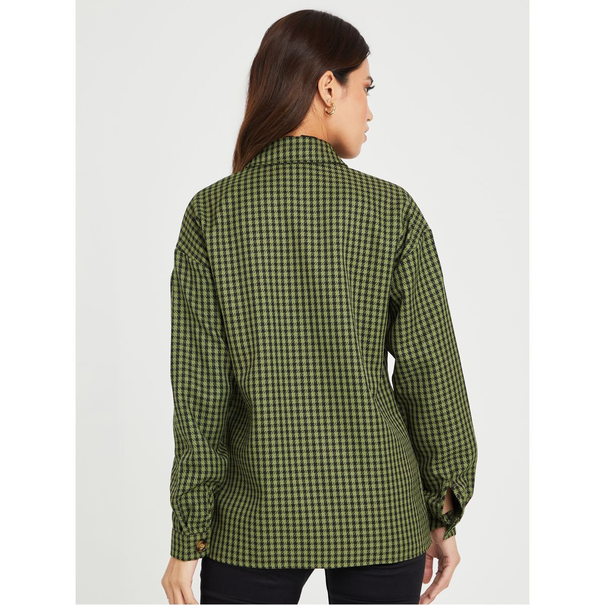 جاكيت طويل مطبع بمربعات من ستايلي-women-winterwear-coatsandjackets-jackets-image-1