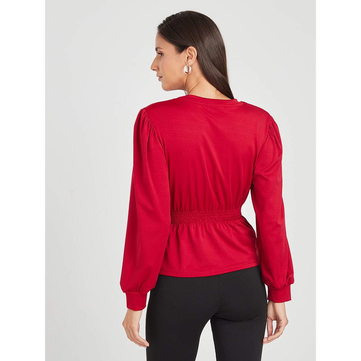 سويت شيرت بيبلوم بخصر مزموم من ستايلي-women-clothing-hoodiesandsweatshirts-sweatshirts-image-4
