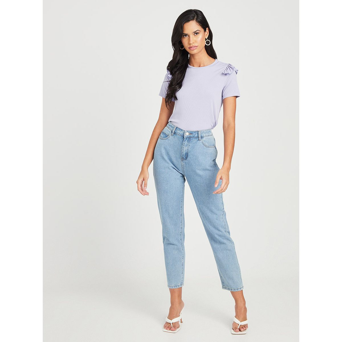 تيشيرت مضلع باكمام قصيرة-women-clothing-tshirts-image-2