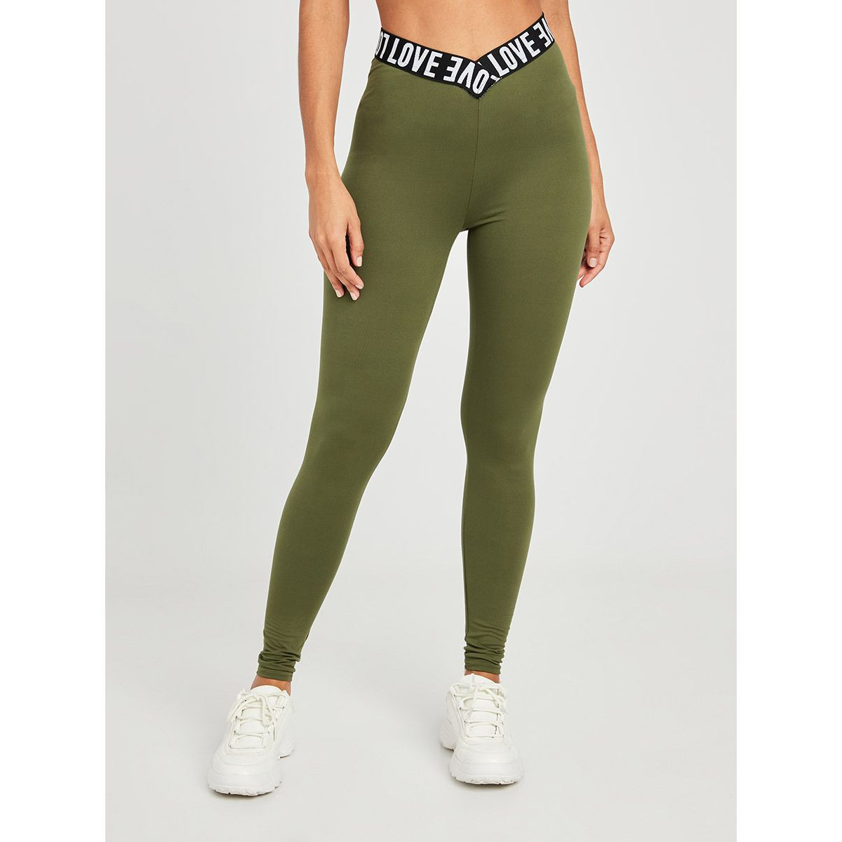 Styli Love Print Elastic Waistband Full Length Leggings-women-clothing-bottoms-leggings-image-1
