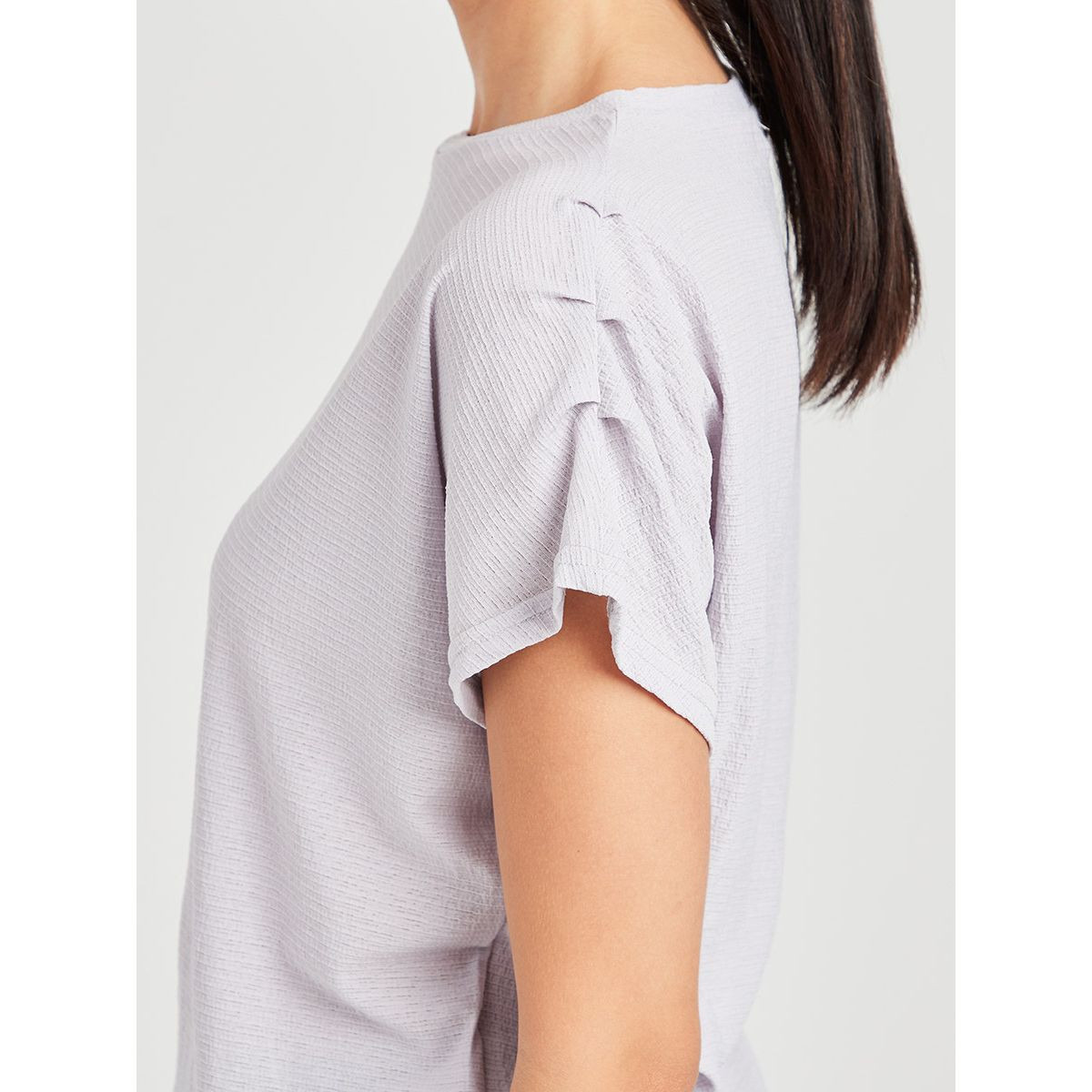 Styli Extended Pleated Shoulder Knitted Boxy Regular T-shirt-women-clothing-tshirts-image-3