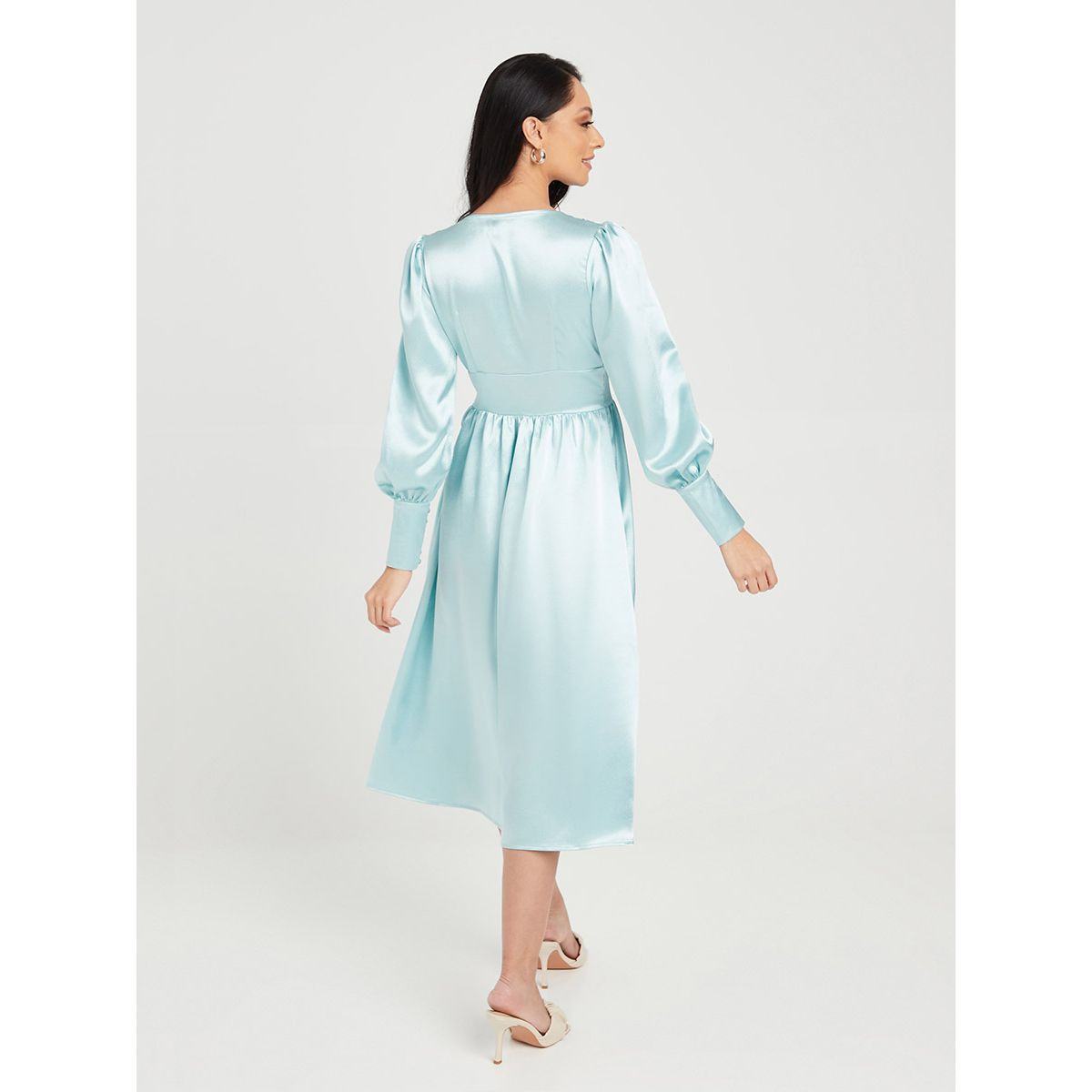 فستان ميدي باكمام مكبلة من ستايلي-women-clothing-dresses-image-4