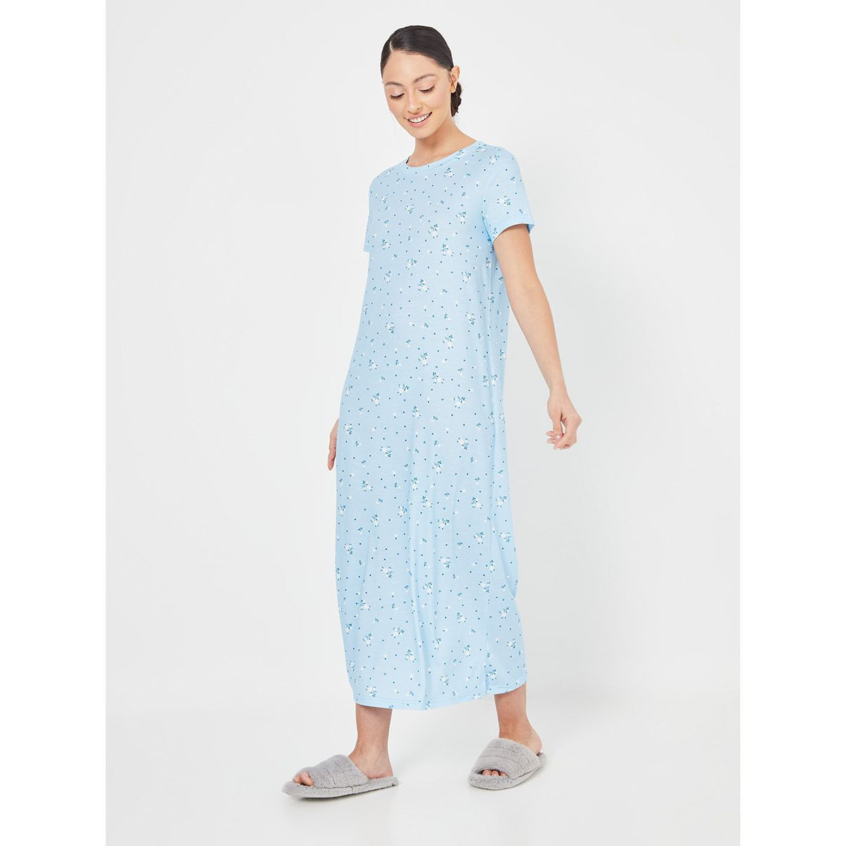 فستان طويل مطبع بزهور من ستايلي-women-clothing-nightwear-nighties-image-1