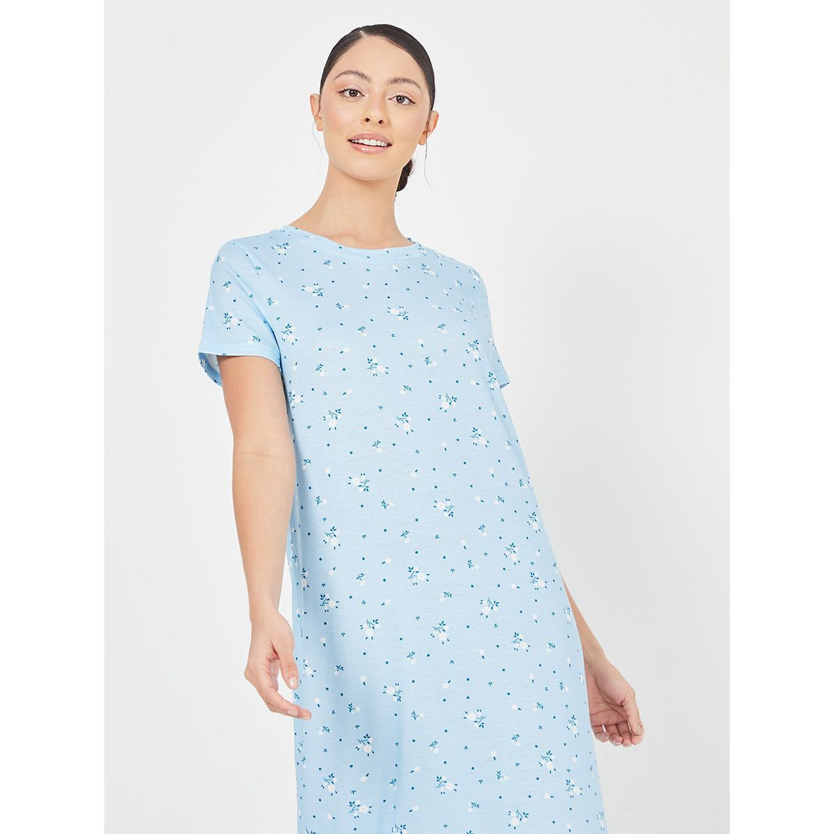فستان طويل مطبع بزهور من ستايلي-women-clothing-nightwear-nighties-image-2