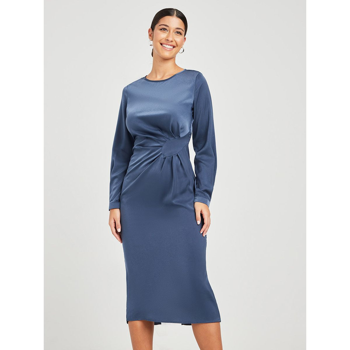 فستان ميدي باكمام طويلة من ستايلي-women-clothing-dresses-image-1