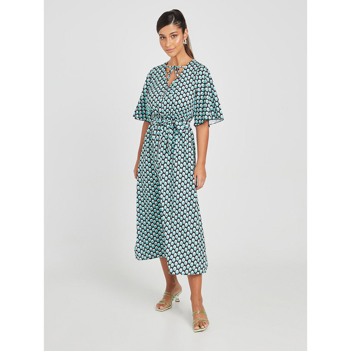 فستان ميدي باكمام قصيرة-women-clothing-dresses-image-2