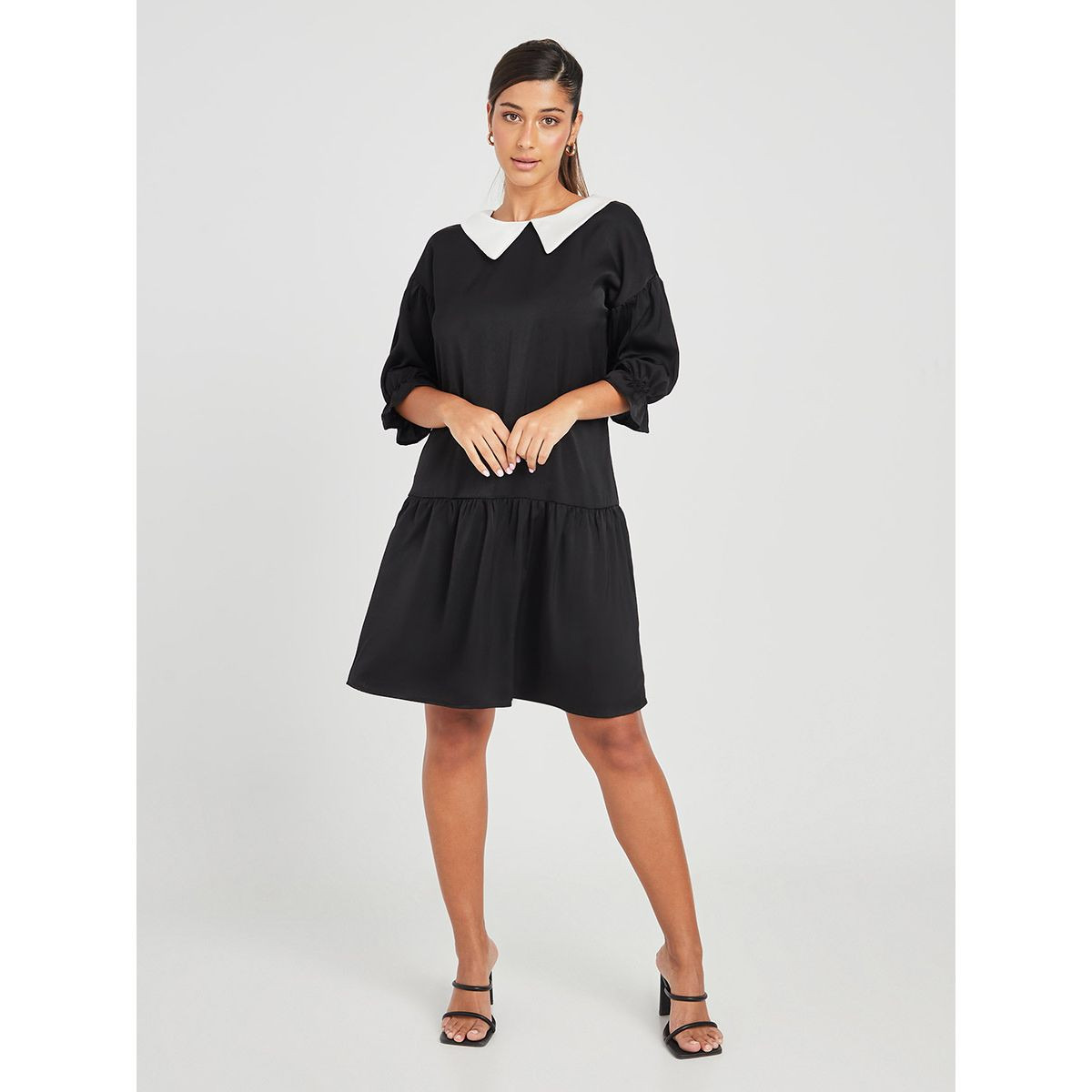فستان قصير مزين بكشكش من ستايلي-women-clothing-dresses-image-2