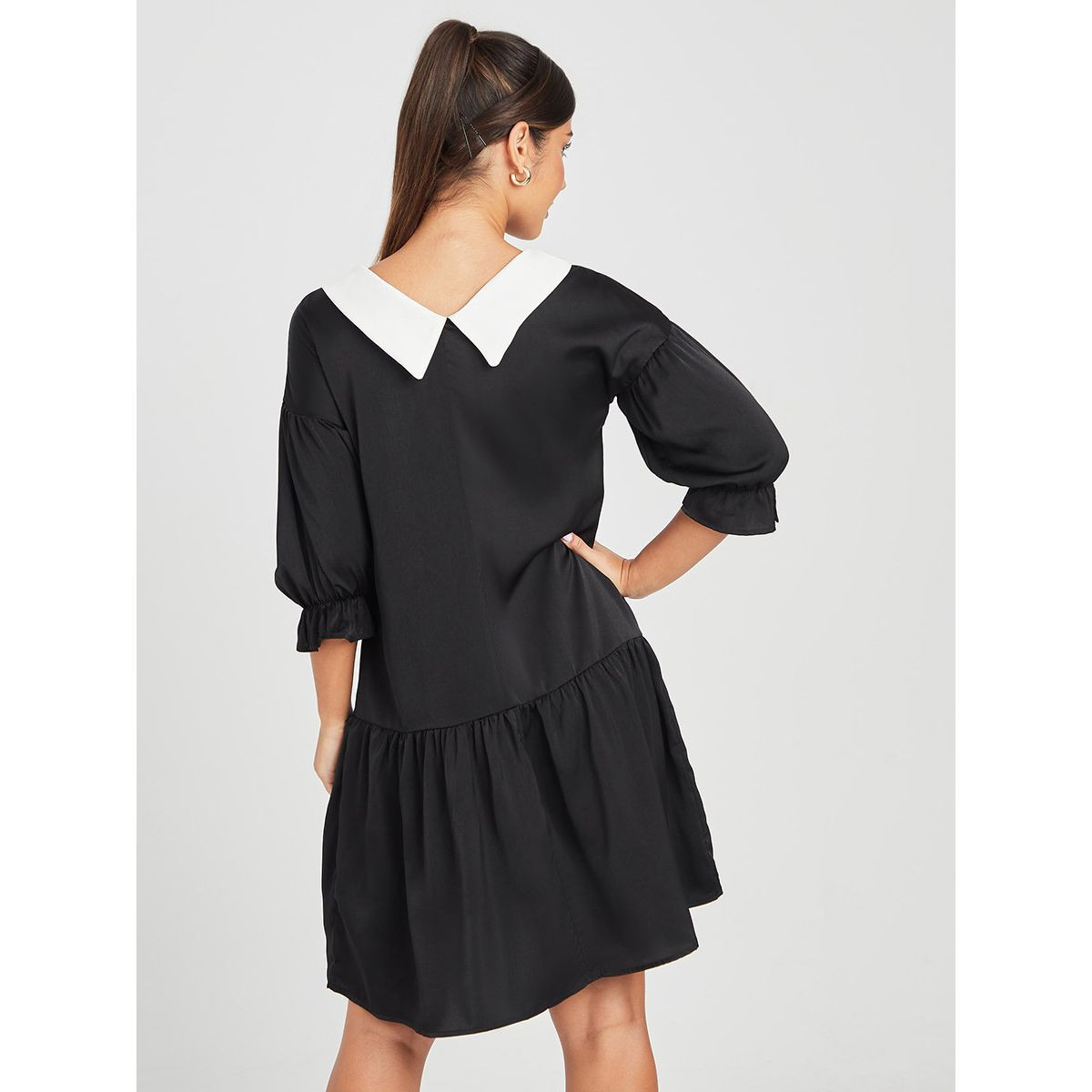 فستان قصير مزين بكشكش من ستايلي-women-clothing-dresses-image-4