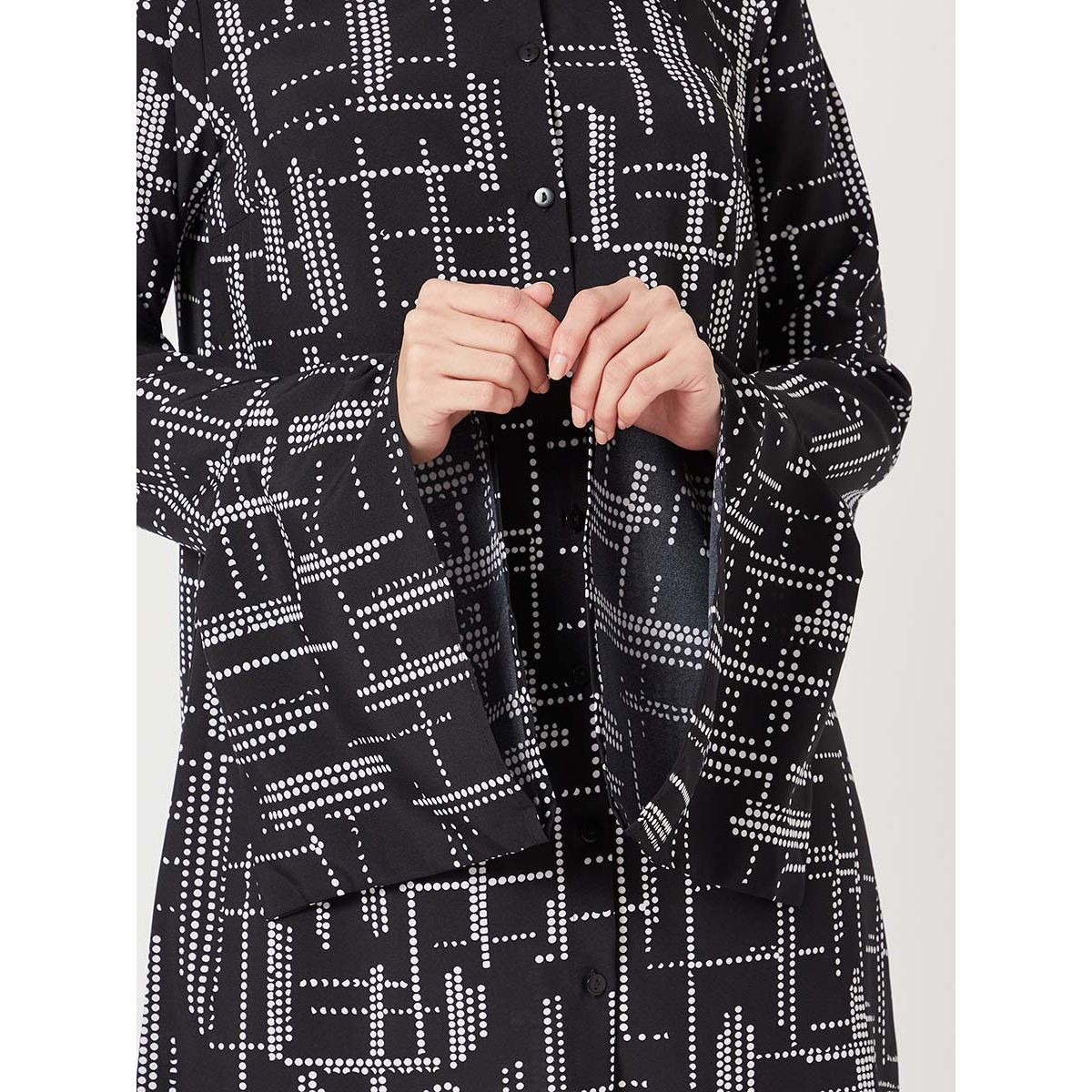 فستان قصير بنمط قميص واكمام طويلة-women-clothing-dresses-image-3