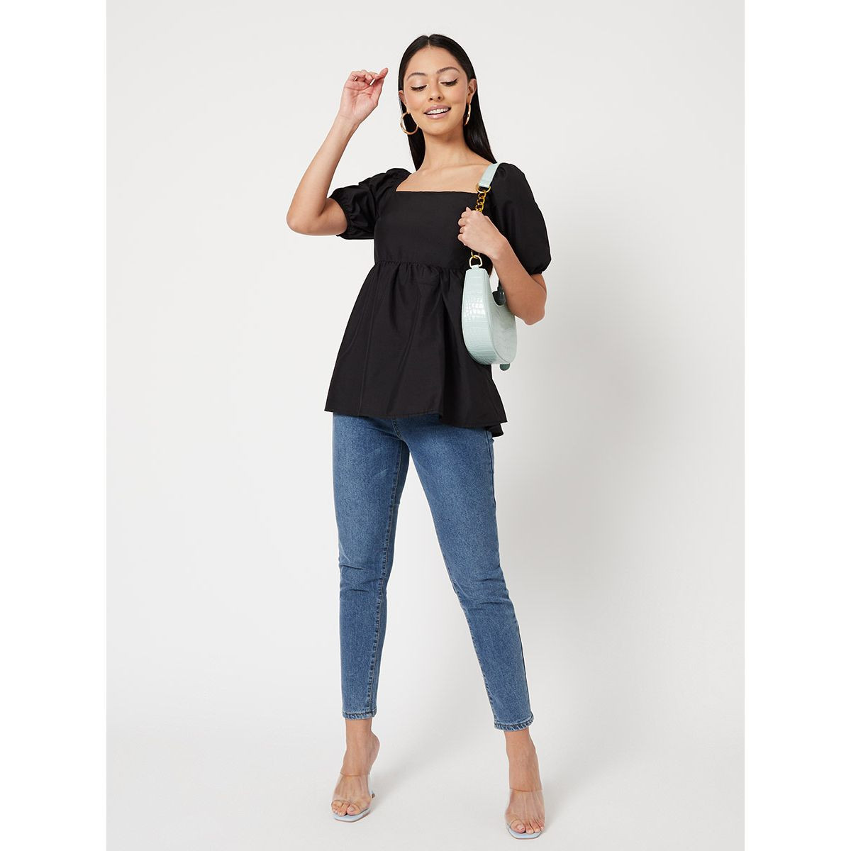 بلوزة طويلة باكمام منفوشة من ستايلي-women-clothing-shirtsandblouses-blouses-image-2