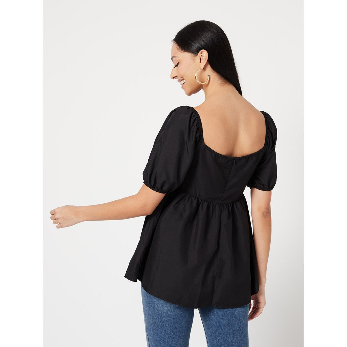 بلوزة طويلة باكمام منفوشة من ستايلي-women-clothing-shirtsandblouses-blouses-image-4
