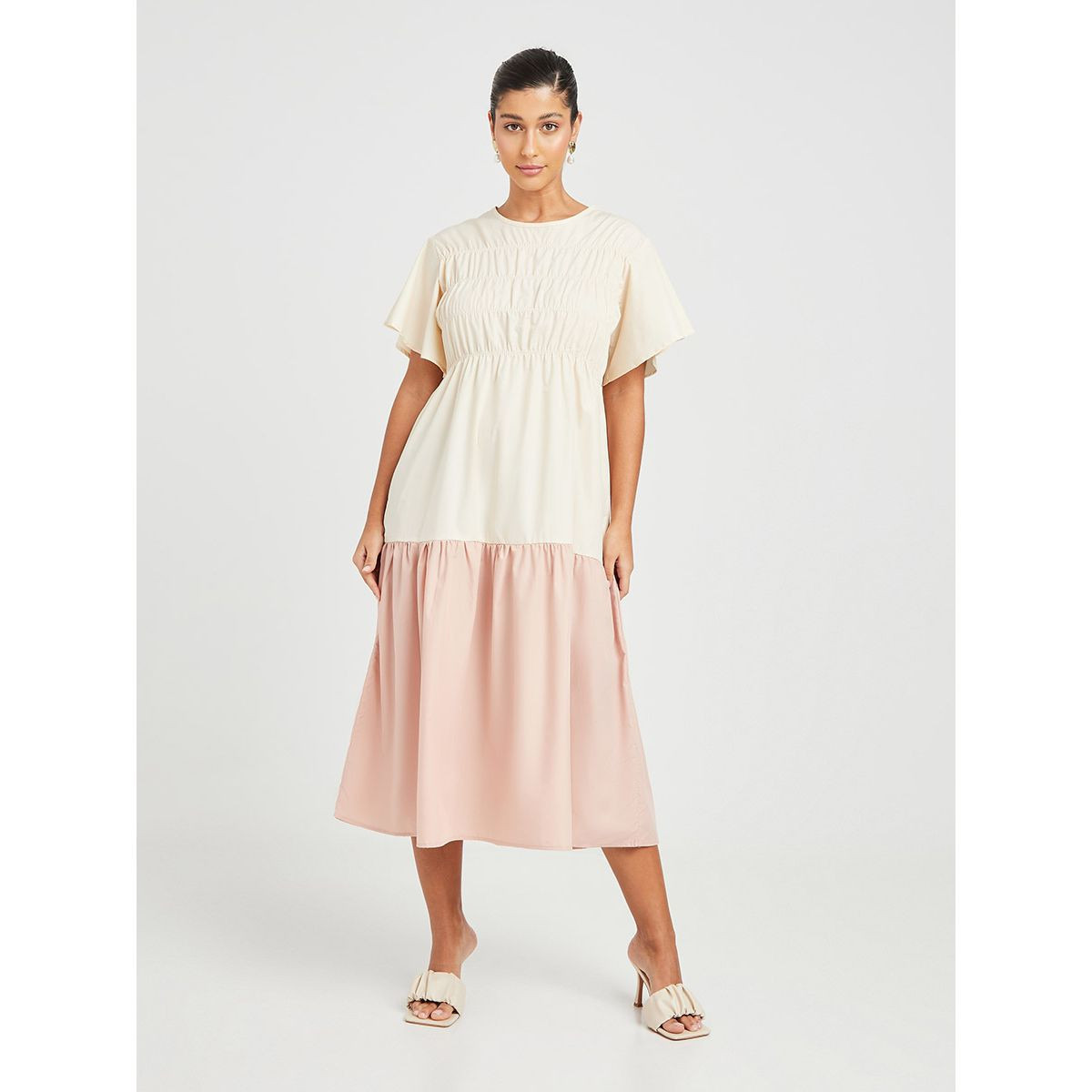 فستان ميدي بنمط كتل الالوان من ستايلي-women-clothing-dresses-image-2