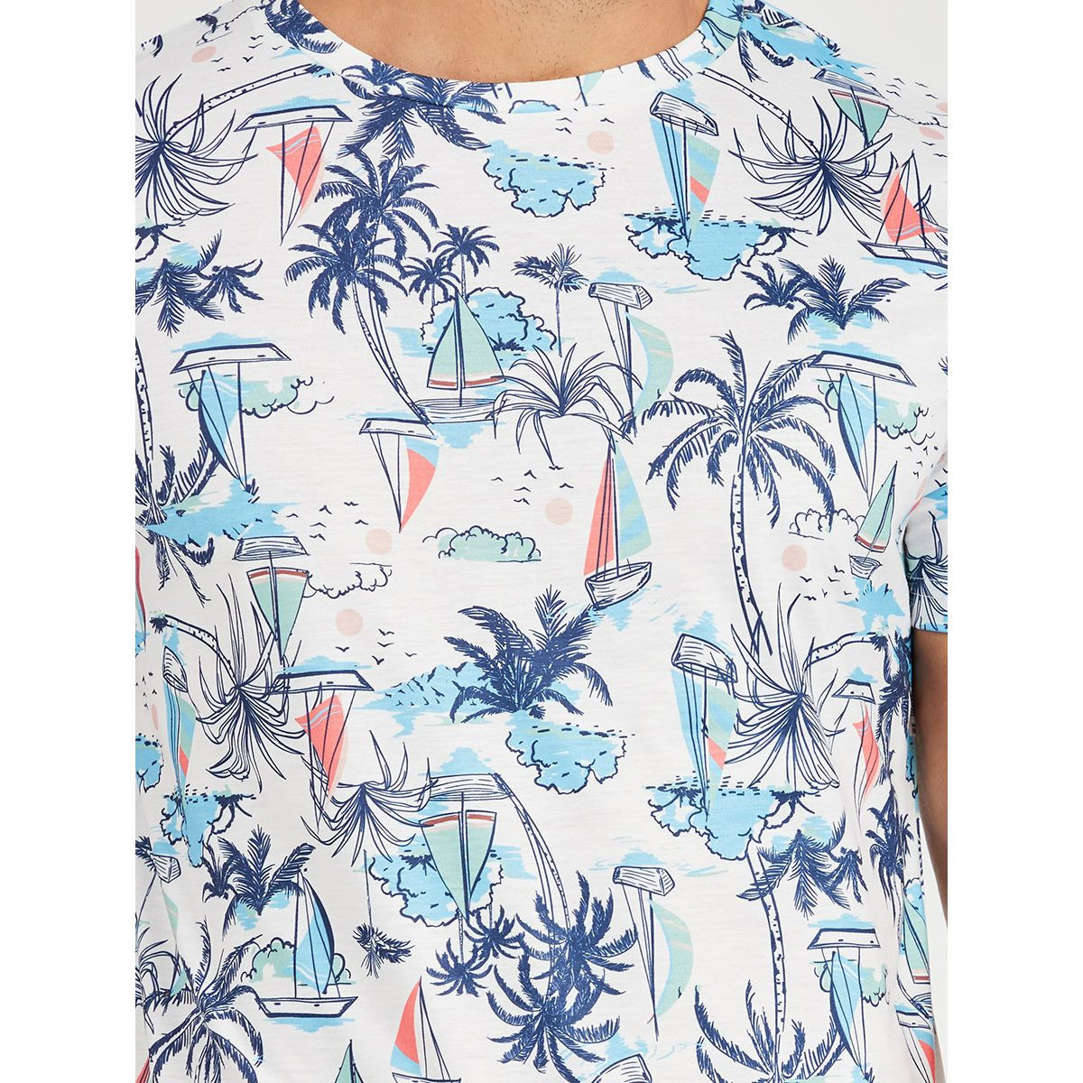 Styli Palm AOP T-shirt and Solid Elastic Waist Cuffed Jogger Set-men-clothing-nightwear-sets-image-3