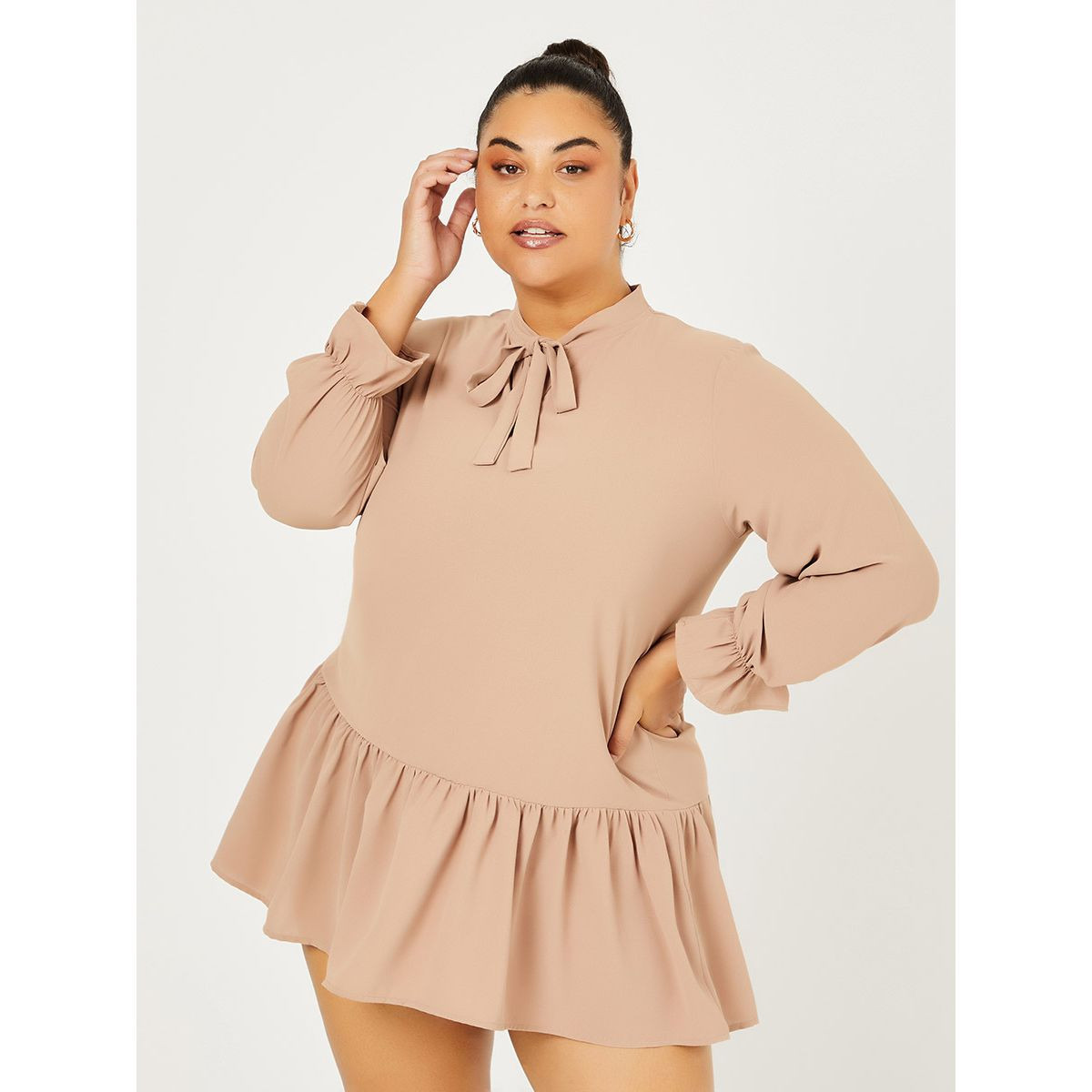 فستان قصير باكمام طويلة-women-clothing-dresses-image-1