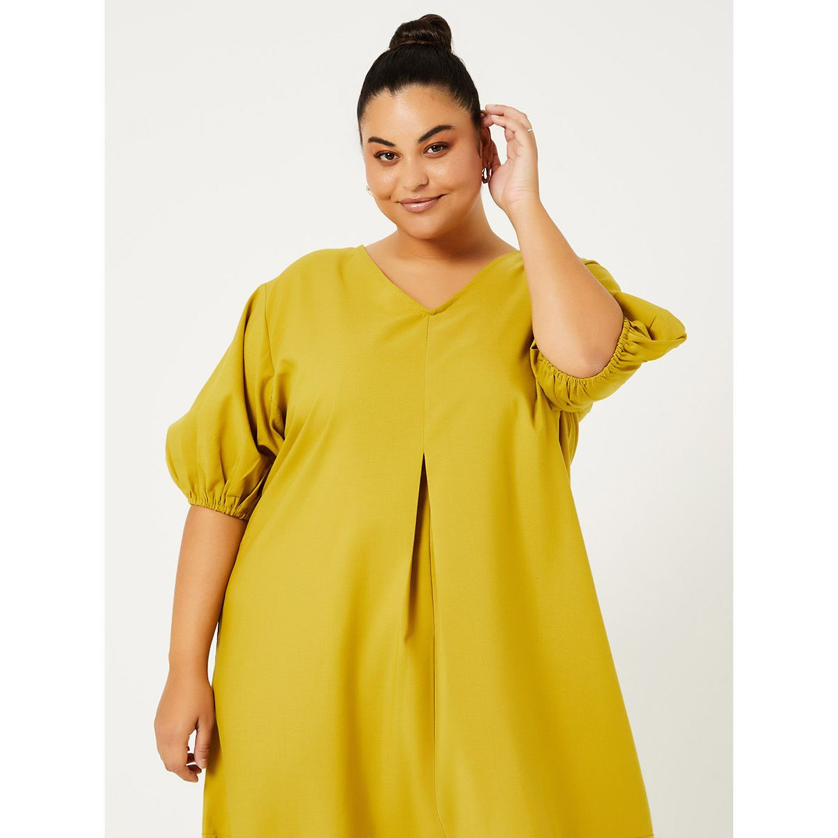 فستان ميدي باكمام منفوشة من ستايلي-women-clothing-dresses-image-2