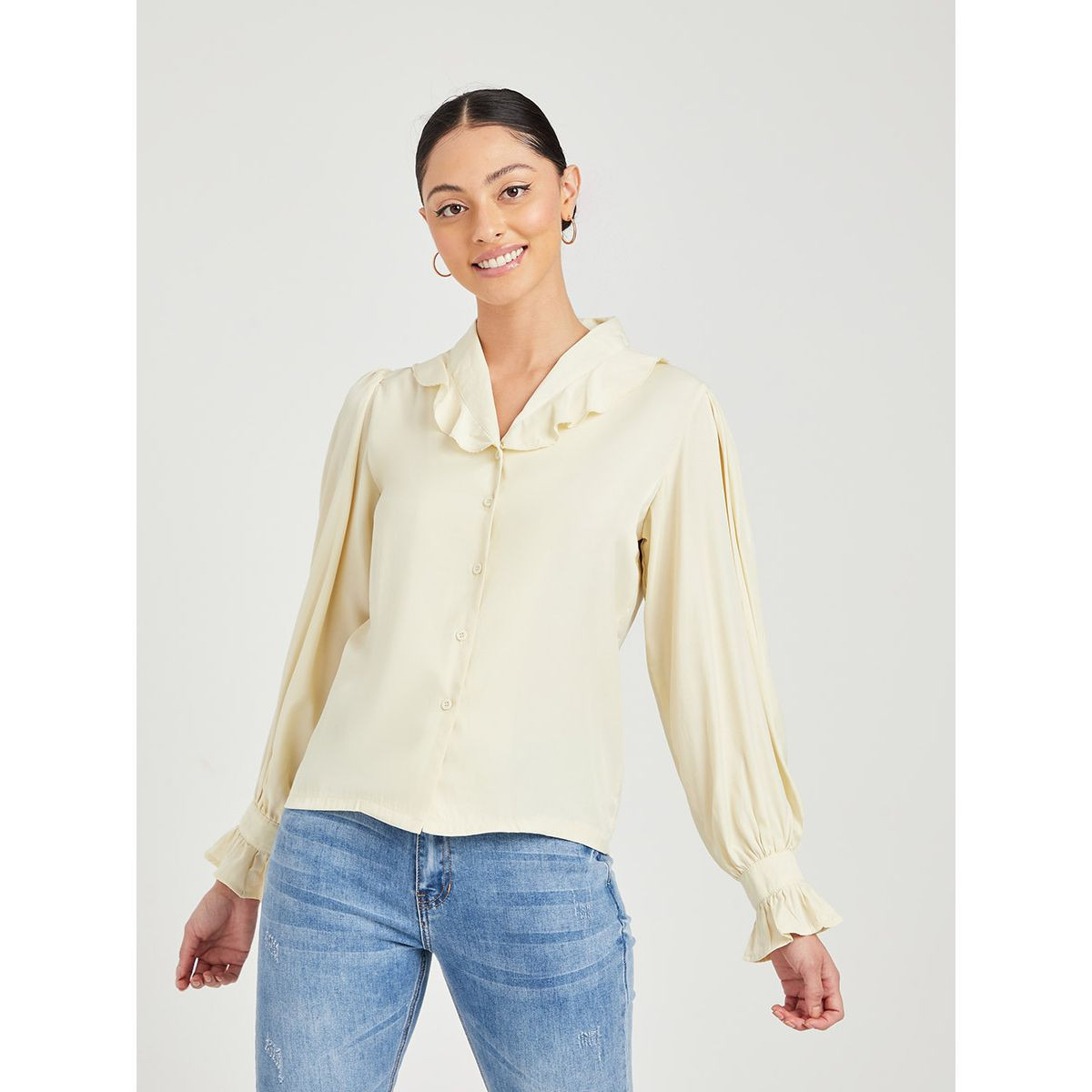 Styli Long Sleeves Ruffle Detail Top-women-clothing-shirtsandblouses-blouses-image-3