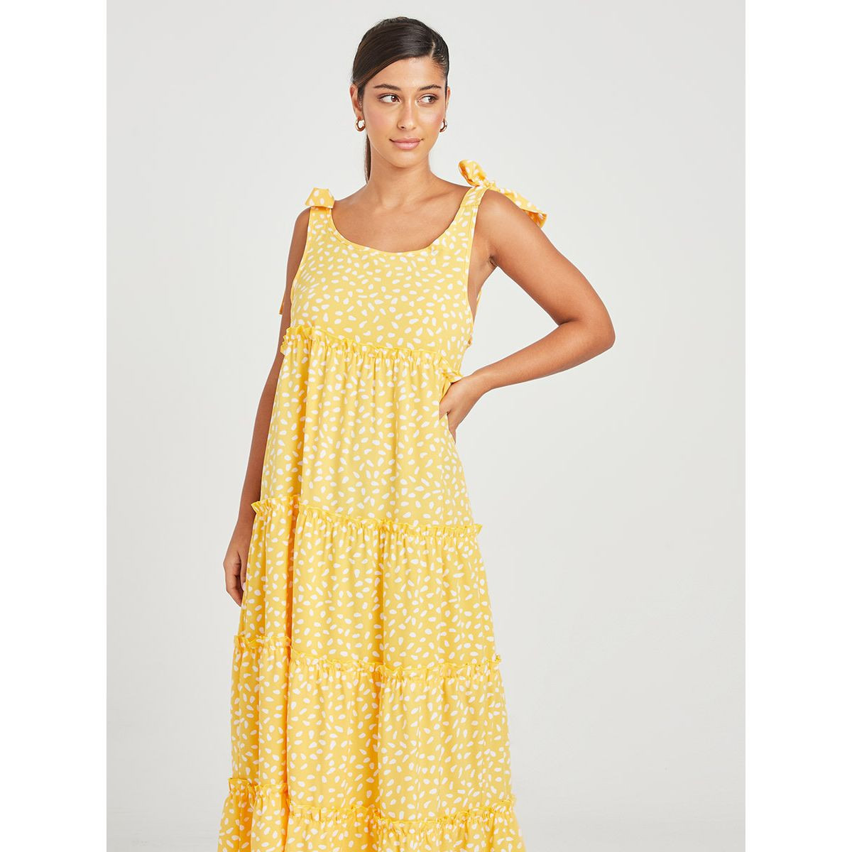فستان ميدي مزين بطيات وكشكش من ستايلي-women-clothing-dresses-image-3