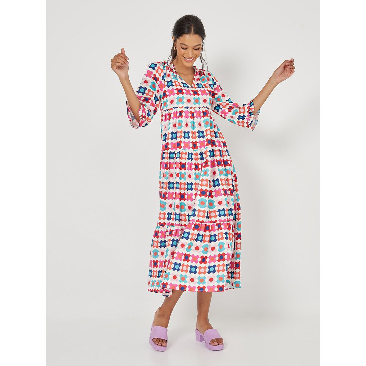 فستان ميدي مطبع بالكامل من ستايلي-women-clothing-dresses-image-1