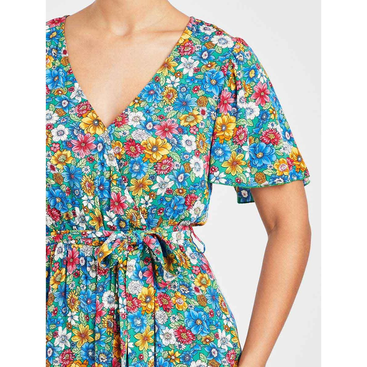 فستان ميدي باكمام قصيرة من ستايلي-women-clothing-dresses-image-3