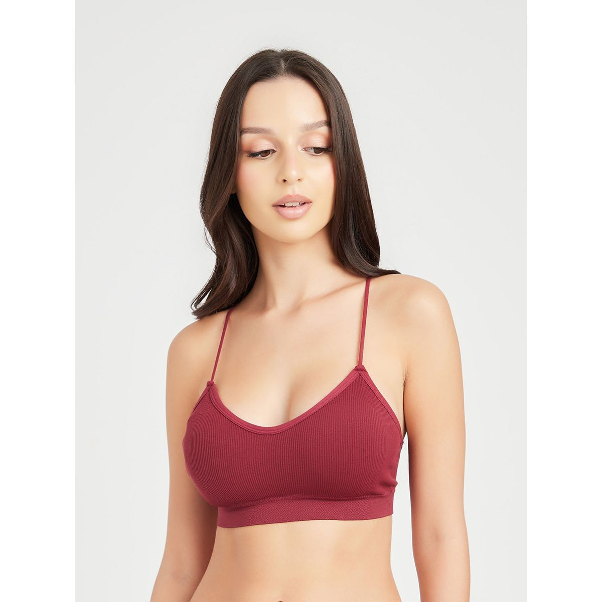 Styli Pack of 3 - Padded Non Wired Strappy Plunge Slip On Crop Top-women-clothing-lingerie-bras-image-5