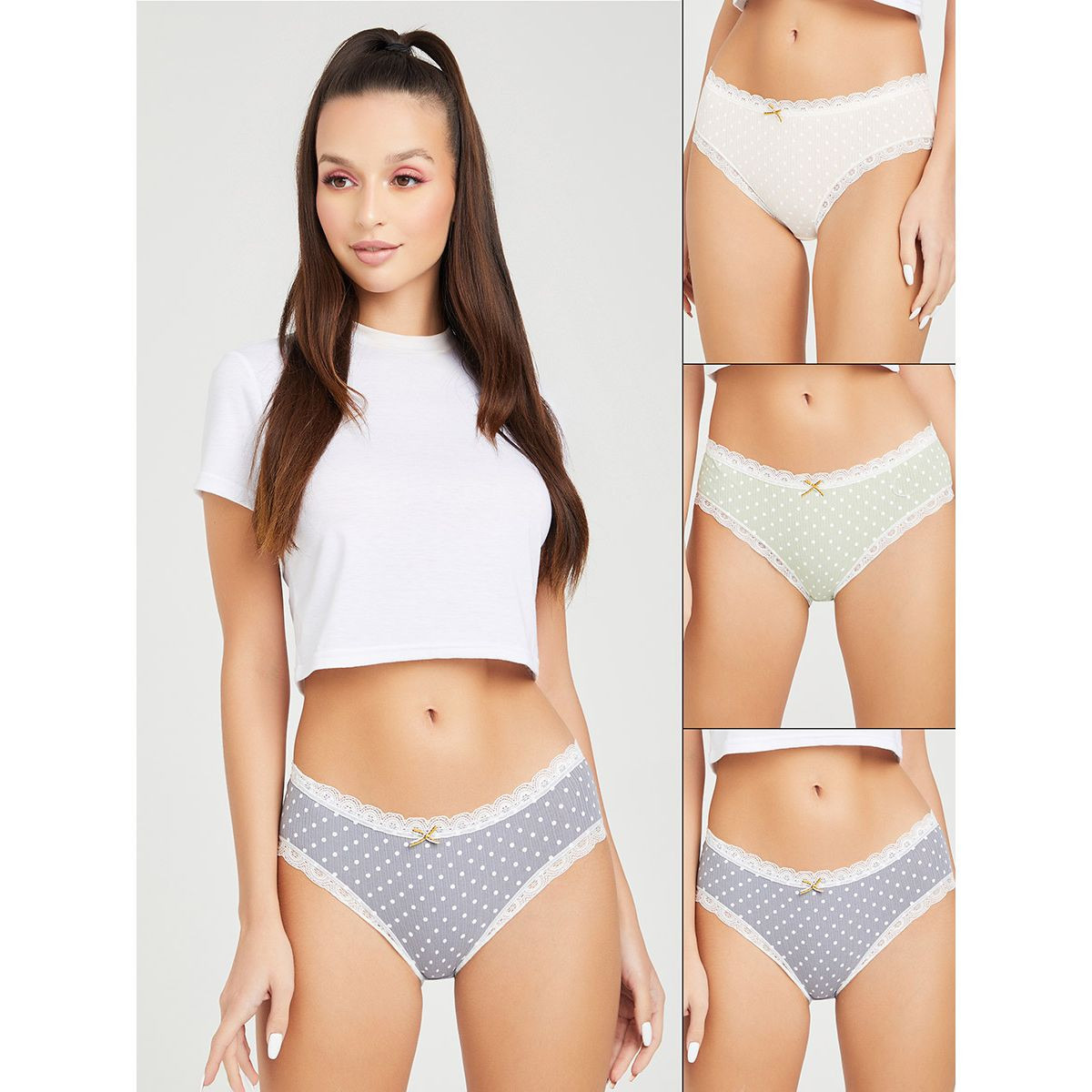 مجموعة من 3 سروال داخلي بدانتيل من ستايلي-women-clothing-lingerie-panties-image-1
