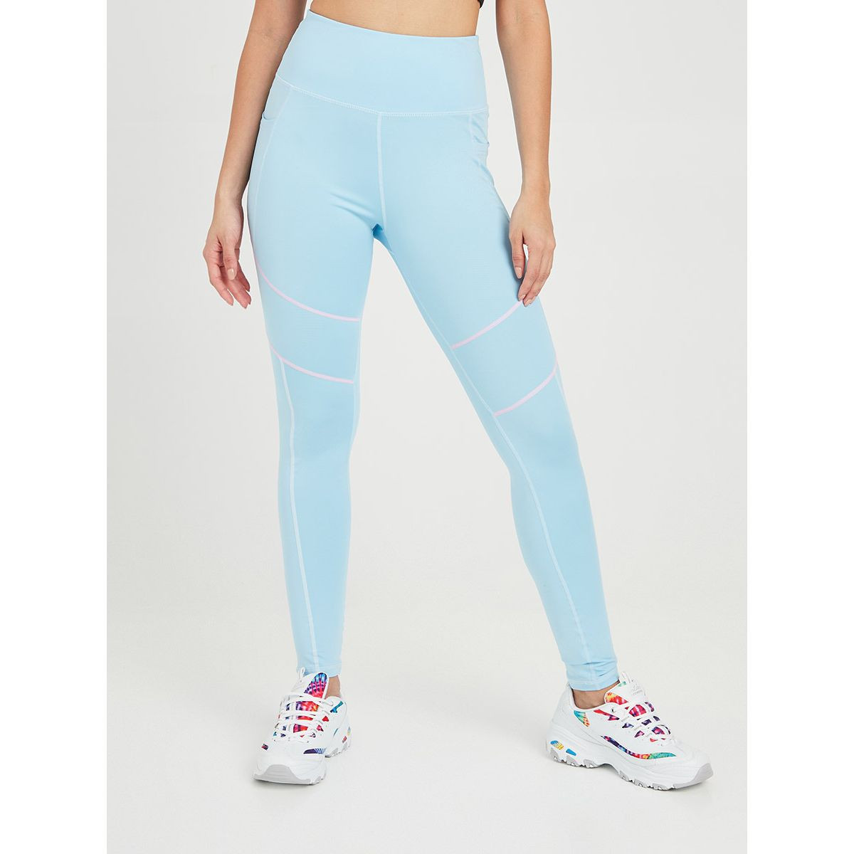 Styli Contrast Stitch Detail Full Length Activewear Leggings-women-clothing-sportswearandactivewear-bottoms-image-1
