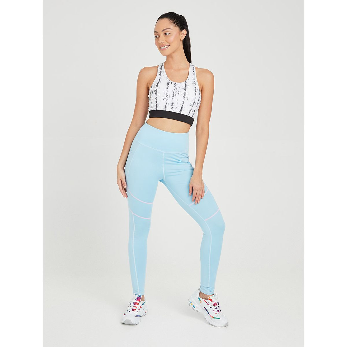 Styli Contrast Stitch Detail Full Length Activewear Leggings-women-clothing-sportswearandactivewear-bottoms-image-2