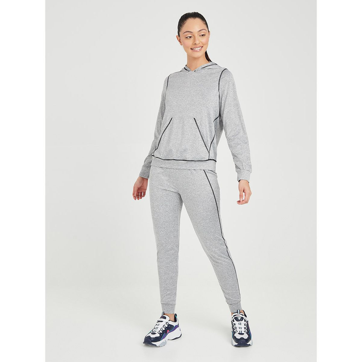 Styli Contrast Stitch Long Sleeves Hoodie and Jogger Active Set-sports-women-clothing-trackpantsandtracksuits-image-1
