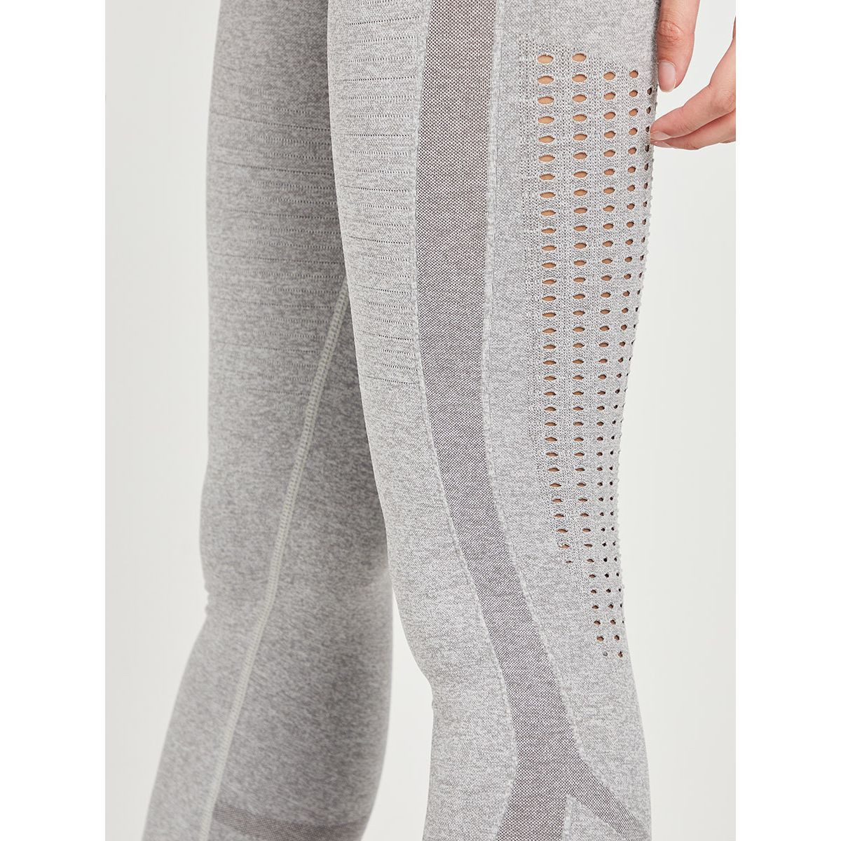 Styli Laser Hole Tonal Contrast Detail Active Leggings-women-clothing-sportswearandactivewear-bottoms-image-3