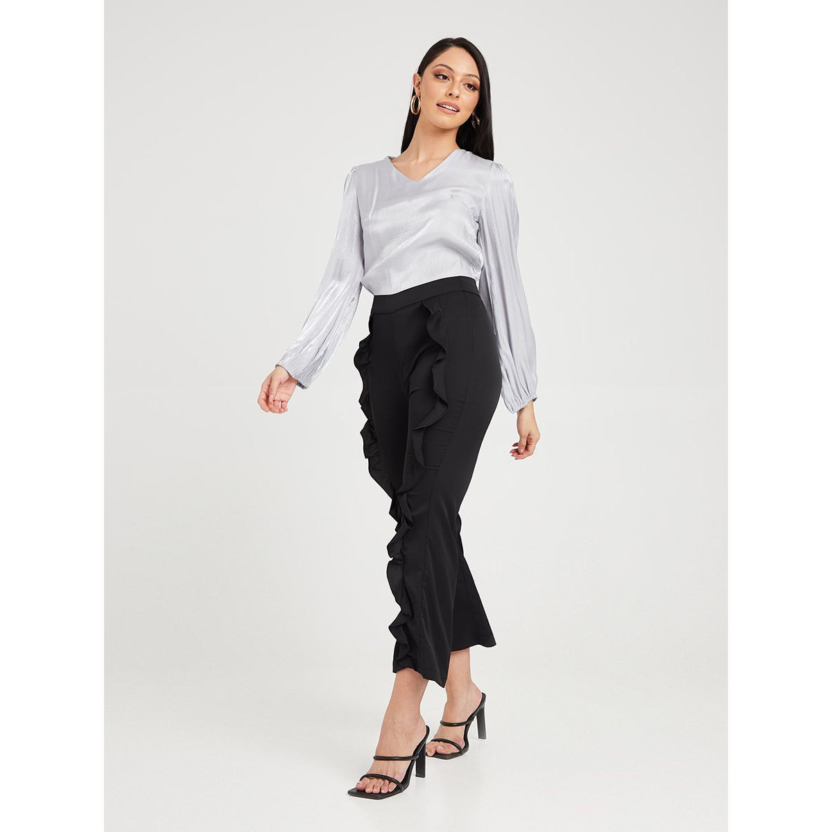 بلوزة طويلة باكمام بالون من ستايلي-women-clothing-shirtsandblouses-blouses-image-2
