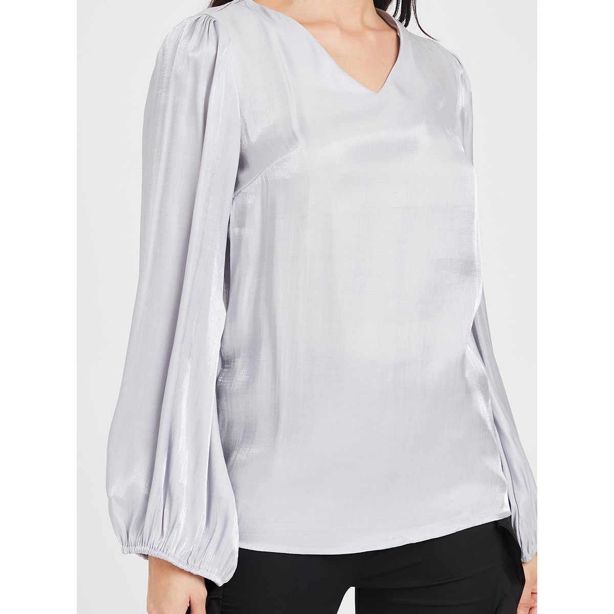 بلوزة طويلة باكمام بالون من ستايلي-women-clothing-shirtsandblouses-blouses-image-4