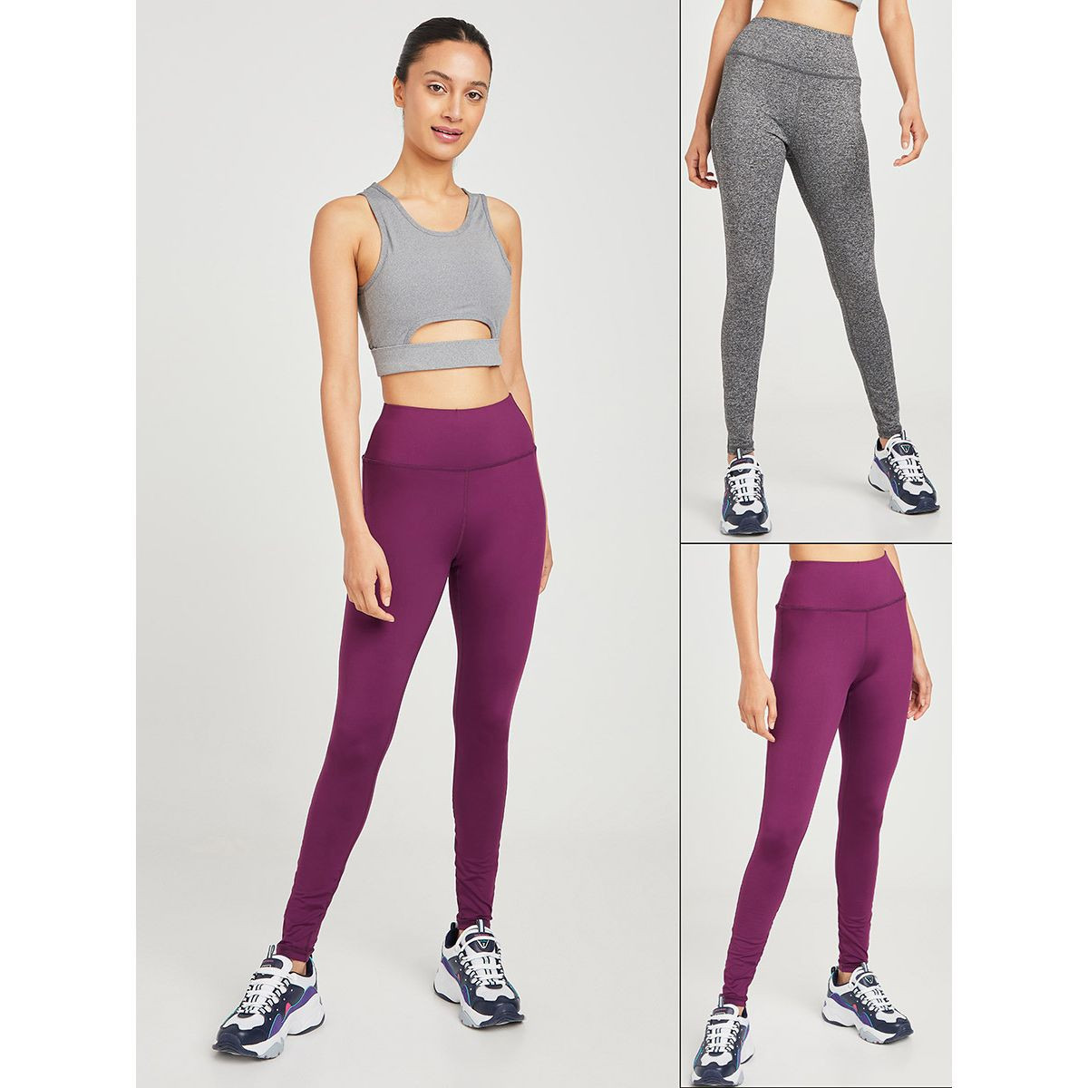 Pack of 2 - Solid Active Leggings-women-clothing-sportswearandactivewear-bottoms-image-1