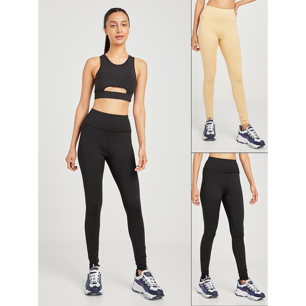Pack of 2 - Solid Active Leggings-women-clothing-sportswearandactivewear-bottoms-image-1