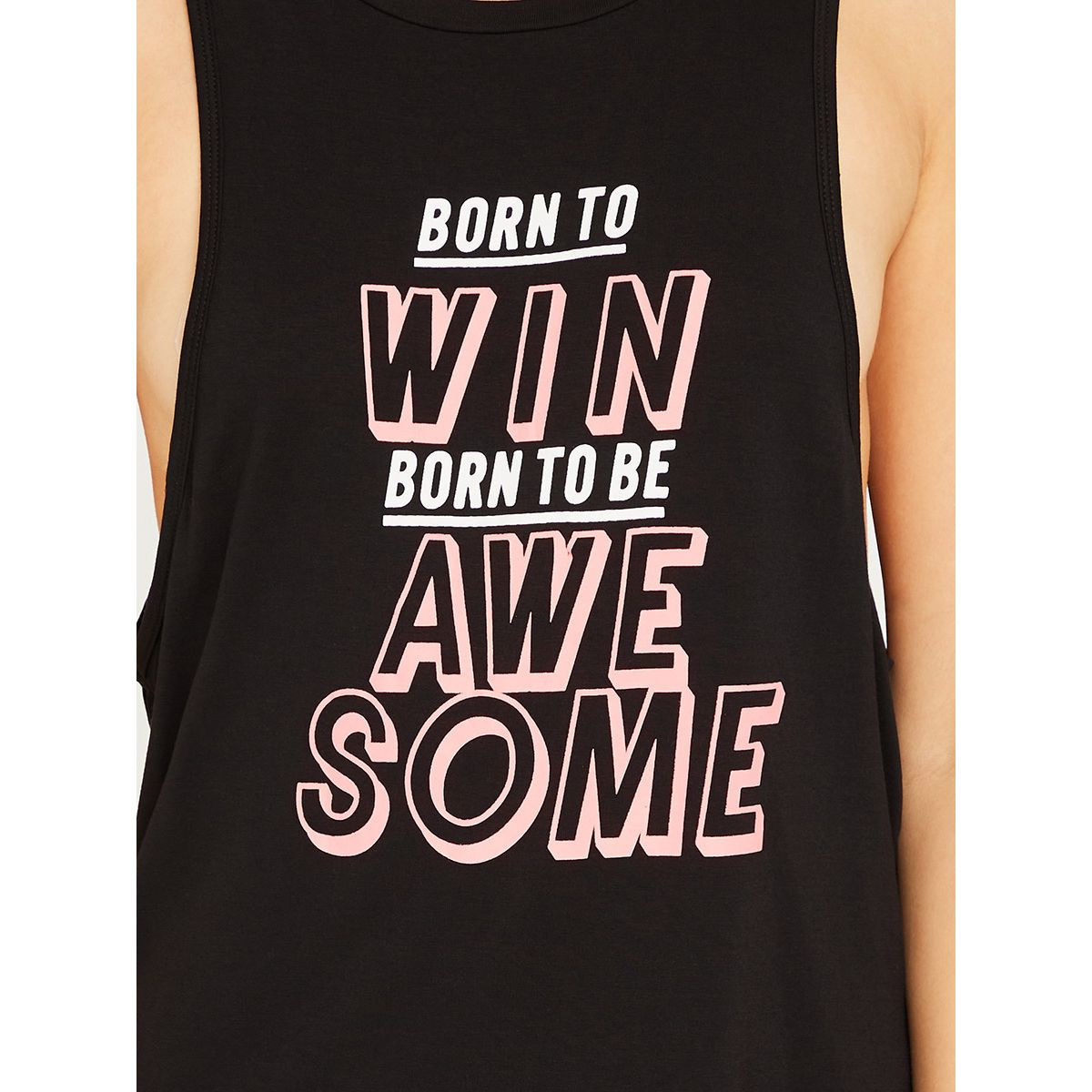Styli Born To Win Be Awesome Slogan Print Jersey Active Vest-sports-women-clothing-tshirtsandvests-image-3