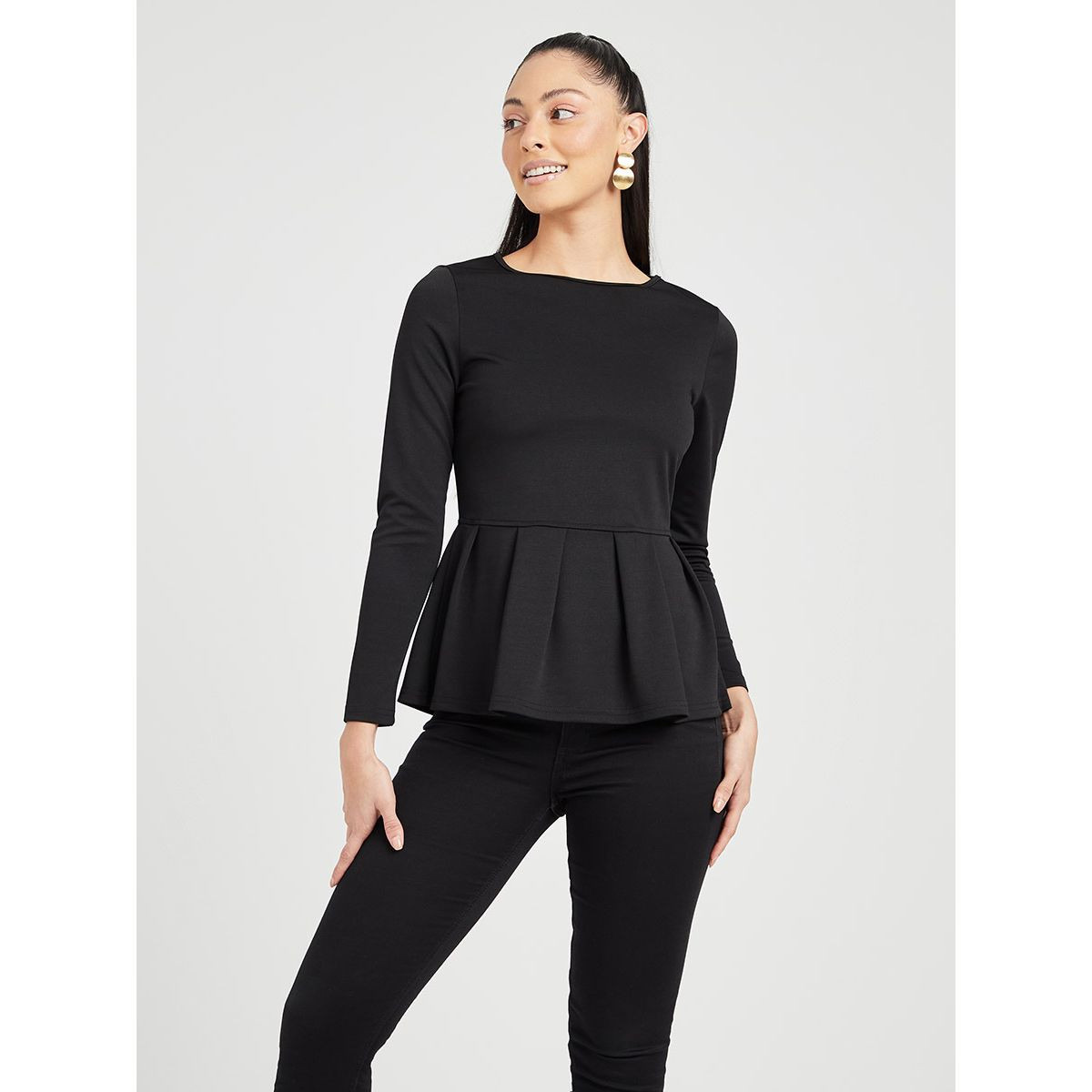 بلوزة بيبلوم باكمام طويلة من ستايلي-women-clothing-shirtsandblouses-blouses-image-1