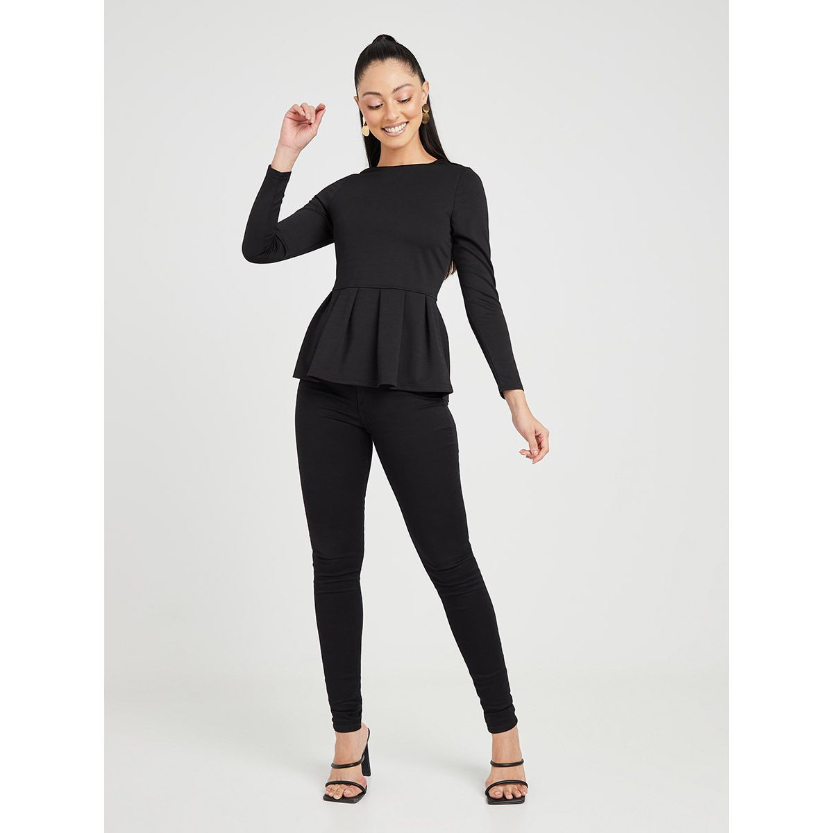 بلوزة بيبلوم باكمام طويلة من ستايلي-women-clothing-shirtsandblouses-blouses-image-2