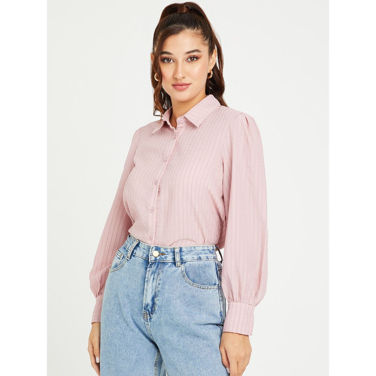 بلوزة باكمام طويلة وازرار غلق من ستايلي-women-clothing-shirtsandblouses-blouses-image-1