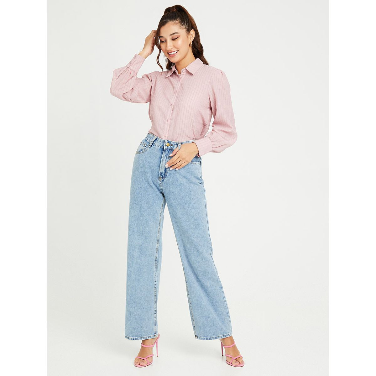 بلوزة باكمام طويلة وازرار غلق من ستايلي-women-clothing-shirtsandblouses-blouses-image-2