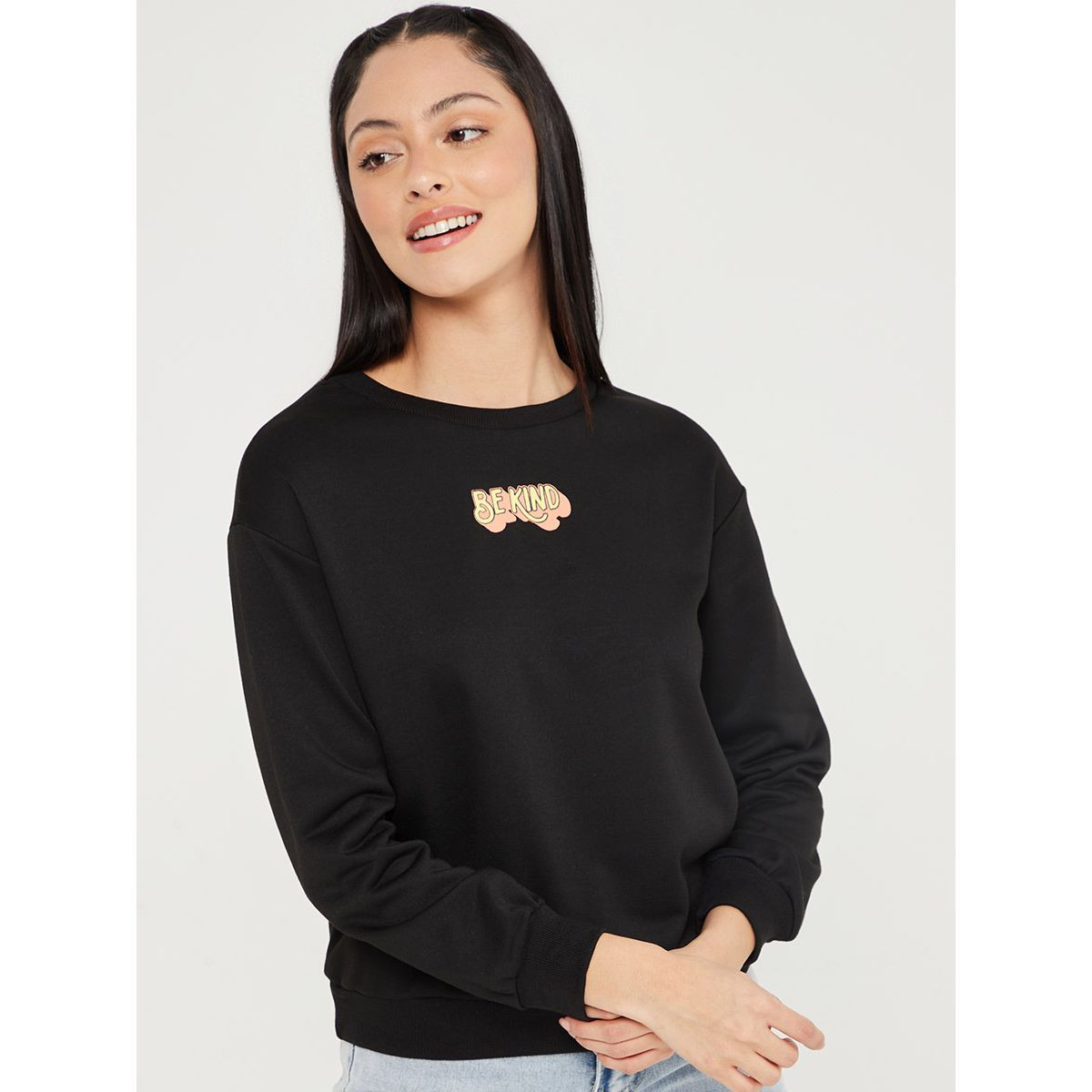 سويت شيرت بقصة عادية من ستايلي-women-clothing-hoodiesandsweatshirts-sweatshirts-image-2
