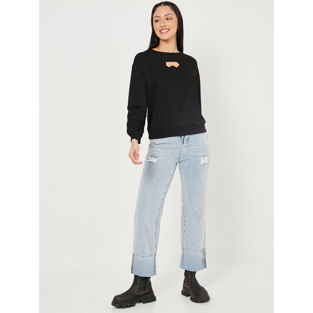 سويت شيرت بقصة عادية من ستايلي-women-clothing-hoodiesandsweatshirts-sweatshirts-image-3