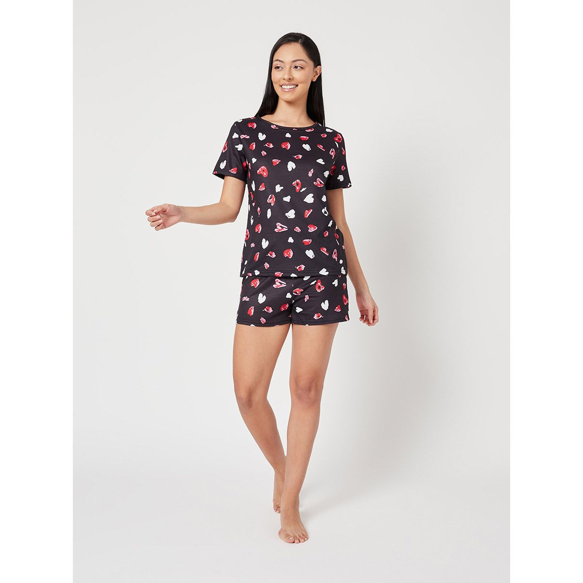 طقم من ( تيشيرت + شورت ) من ستايلي-women-clothing-nightwear-pyjamas-longsets-image-1