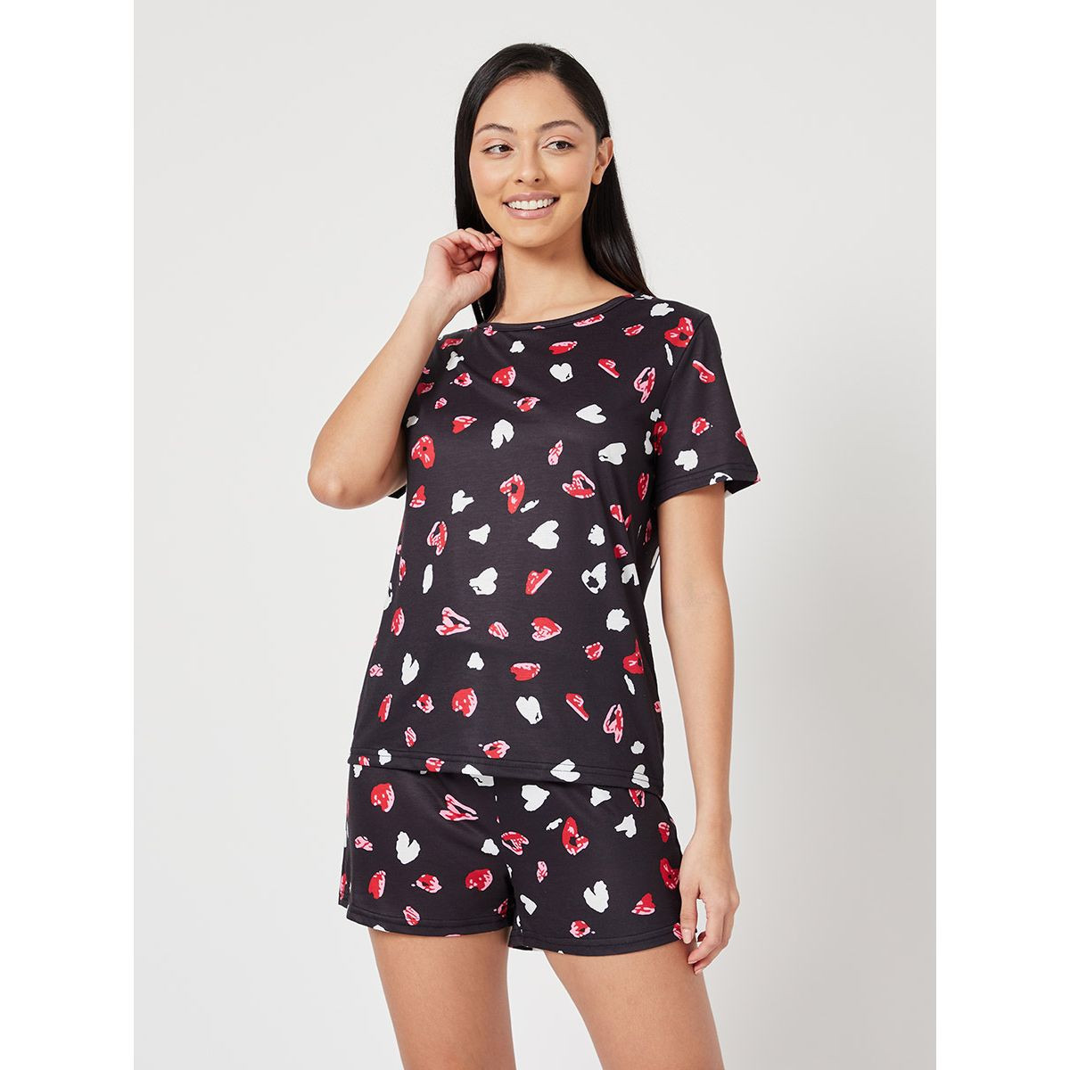 طقم من ( تيشيرت + شورت ) من ستايلي-women-clothing-nightwear-pyjamas-longsets-image-2