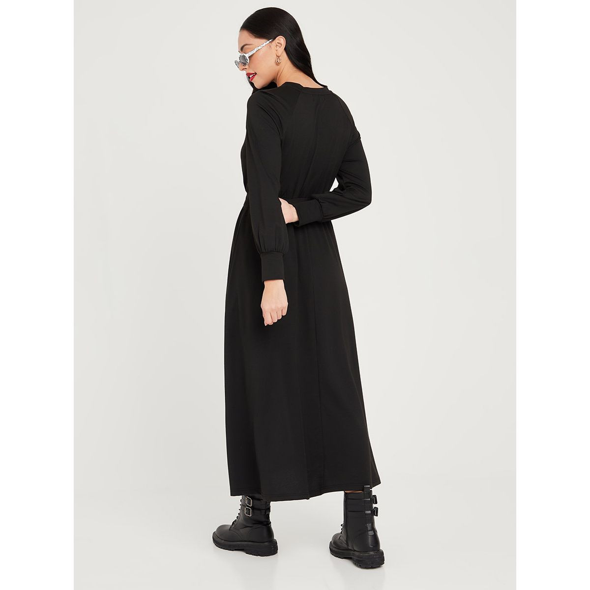 فستان طويل باكمام ريجلان من ستايلي-women-clothing-dresses-image-4